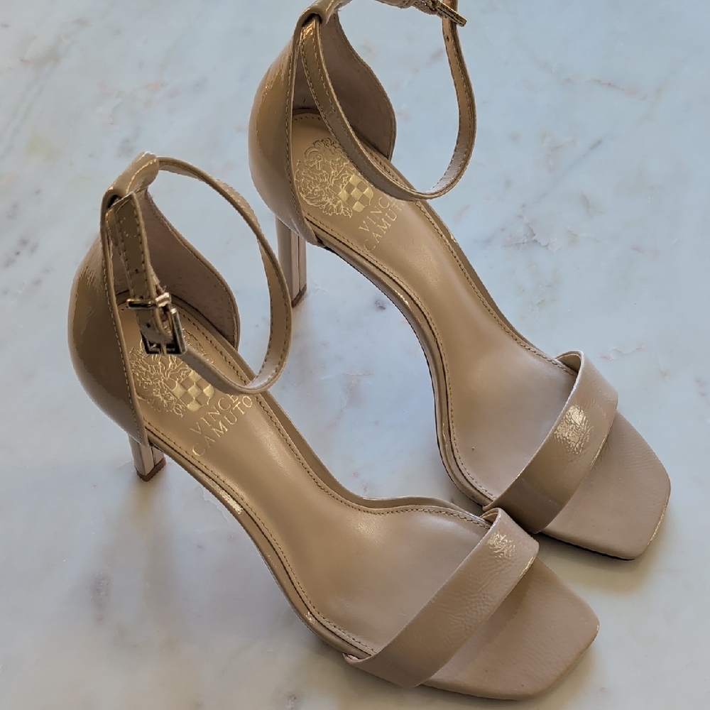 Vince Camuto Nude Ankle Strap Heels